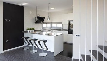 cocina Santos en blanco y negro