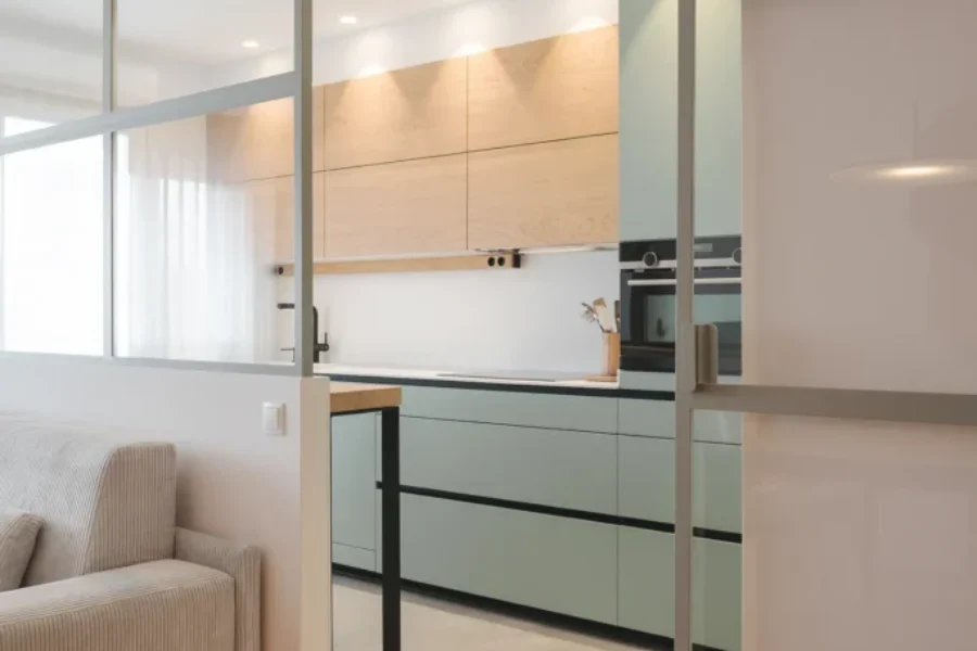 Cocina en verde y roble Cocina en verde y roble