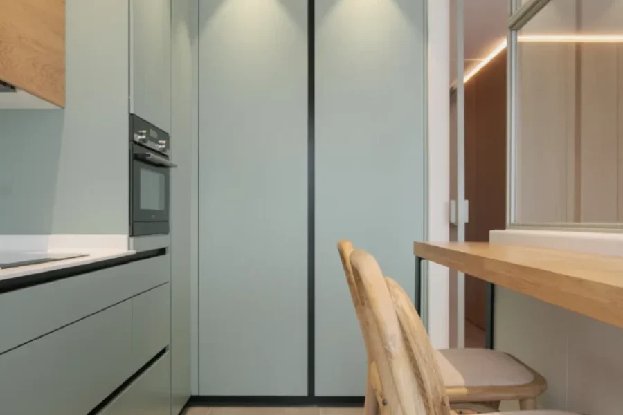 Cocina en verde y roble Cocina en verde y roble